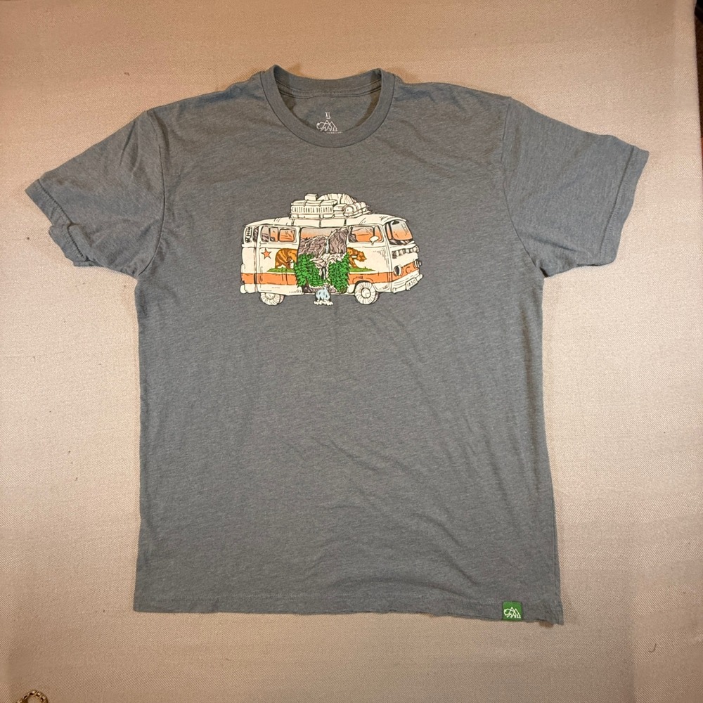 Wild Tribute California Dreamin Yosemite Van Graphic T-Shirt Gray Mens XL 1974